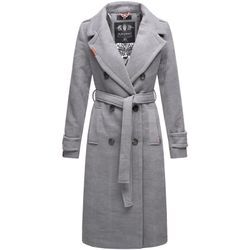 NAVAHOO Damen edler Wintermantel Trenchcoat in Wollmantel-Optik Arnaa