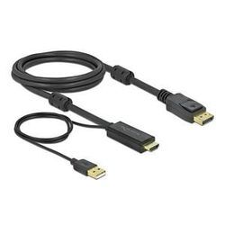 DeLOCK HDMI/DisplayPort HDMI-Kabel 4K 30 Hz 2,0 m schwarz, 1 St.