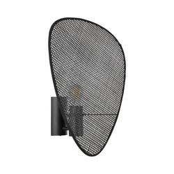 MARKET SET Wandleuchte Screen, 42 cm hoch, schwarz, Rattan
