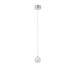 Lucande LED-Pendellampe Hayley mit Glaskugel, 1-fl., chrom