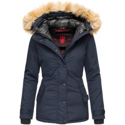 NAVAHOO Damen Warmer Winterjacke Parka mit Kunstfell-Kapuze Laura