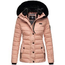 NAVAHOO Damen Warme Steppjacke Winterjacke mit weicher Kunstfell-Kapuze Milianaa