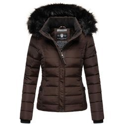 NAVAHOO Damen Steppjacke Hochwertige Winterjacke Mit Voluminöser Kunstpelz-Kapuze Miamor