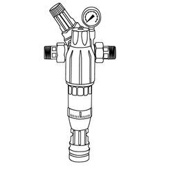 BWT Bolero Hauswasserstation 1" Rückspülfilter mit Druckminderer 10370, manueller Hauswasser-Rückspülfilter 10370