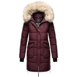 MARIKOO Damen Winter Parka Steppmantel mit Abnehmbarem Kunstfellkragen Chaskaa