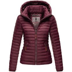 MARIKOO Damen Stylische Steppjacke Übergangsjacke mit abnehmbarer Kapuze Löwenbaby