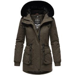 NAVAHOO Damen Sportlicher Wintermantel Baumwoll-Parka mit Kapuze Olessaa