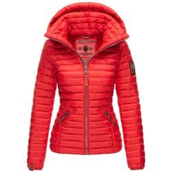 MARIKOO Damen Stylische Steppjacke Übergangsjacke mit abnehmbarer Kapuze Löwenbaby