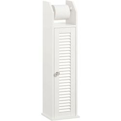 BZR49-W Freistehend Toilettenrollenhalter Toilettenschrank Badregal Badschrank Seitenschrank Badmöbel weiß bht ca: 20x79x18cm - Sobuy