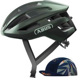 Rennradhelm ABUS "POWERDOME ACE" Gr. L, grün, Helme, L Kopfumfang: 57cm - 61cm, unifarben, glänzend