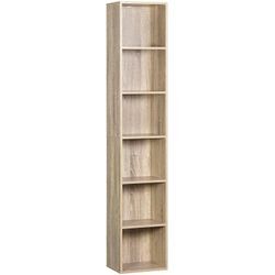 Bücherregal mit 6 Fächern, Würfelregal freistehend, Standregal, Büroregal Aufbewahrungsregal Aktenregal, aus Holzwerkstoff, 30x158,5x24 cm(BxHxT),