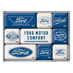 Nostalgic Art Magnet-Set, Motiv "Ford - Logo Evolution", 1 Stück, 9-teilig