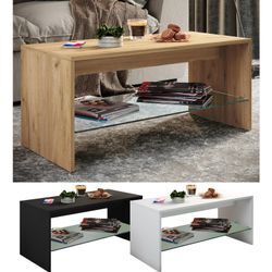 VCM Holz Couchtisch Sofatisch mit ausreichend Stauraum Maße ca. H. 40 x B. 90 x T. 40 cm Wohnzimmertisch – Wisal