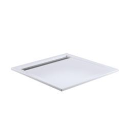 HSK Acryl Duschwannen, super-flach Quadrat 100 x 100 cm weiss, Ablaufrinne weiss, 5325010-04-44 5325010-04-44