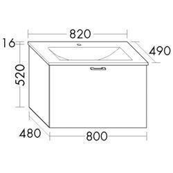 Burgbad Mineralguss Waschtisch-Set Sys30 PG2 Echo Eiche Dekor Flanelle/Weiß Velvet, SFGJ082F2238C00 SFGJ082F2238C0037