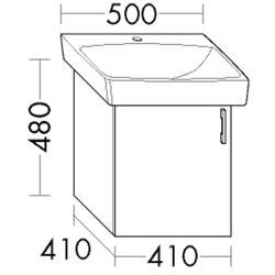 Burgbad Waschtischunterschrank zu Keramik-Waschtisch Sys30 PG2 Echo 480x410x410 Leinengrau Hochglanz WVMC041LF3162