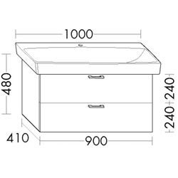 Burgbad Waschtischunterschrank zu Keramik-Waschtisch Sys30 PG3 Diago 480x900x410 Grau Matt, WVME090F WVME090F3356