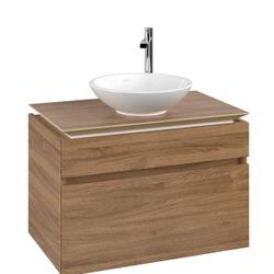 Villeroy & Boch Legato Waschbeckenunterschrank, 2 Auszüge, 800 x 550 x 500 mm, Kansas Oak / Kansas O B57000RH