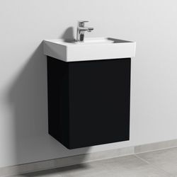 Sanipa 3way Waschtischunterbau zu Villeroy & Boch Collaro Waschtisch mit 1 Tür, Schwarz-Matt SF83108