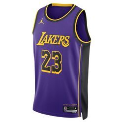 Los Angeles Lakers Statement Edition Jordan Dri-FIT NBA Swingman Trikot für Herren - Lila