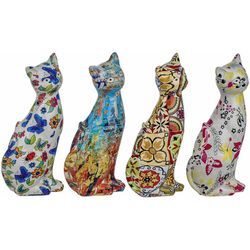 Signes Grimalt Katzenfigur Figuren Katze Abbildung 4 Tiereinheiten Weiß 16x5x7cm 27298