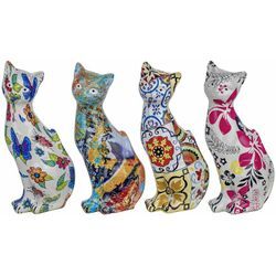 Signes Grimalt Katzenfigur Figuren Katze Abbildung 4 Tiereinheiten Weiß 13x4x6cm 27296