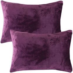 Dekokissen Kuschel Celina 2er Pack, in der Größe 40 x 60cm - Violett - Kissenbezug mit Reißverschluss - Violett