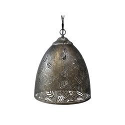 Chic Antique Vire Hänge-Lampe mit Muster, H36/D30 cm antique bronze