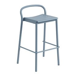 Muuto - Linear Steel Barhocker Outdoor, SH 75 cm, hellblau