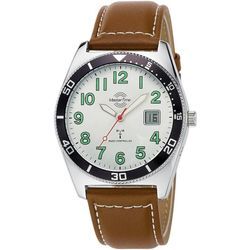 MASTER TIME Funkuhr Super Power Sporty, MTGA-10856-41L, Armbanduhr, Quarzuhr, Herrenuhr, Datum, Leuchtzeiger, braun