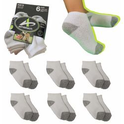 6 Paar Low-Cut-Sportsocken für Kinder 3-5 Jahre bis Gr. 34 grau weiß