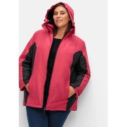 Funktions-Winterjacke mit Kontrastdetails, rot-schwarz, Gr.44