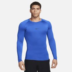 Nike Pro Men's Dri-FIT Dri-FIT Fitness-Longsleeve mit enger Passform für Herren - Blau