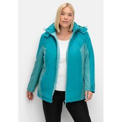 Funktions-Winterjacke mit Kontrastdetails, türkis-blau, Gr.46