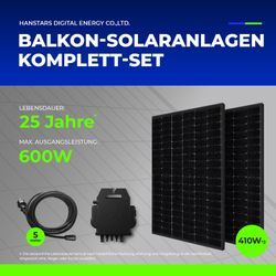 Balkonkraftwerk, 820W Canadian Solar PV-Module, 600/799W Ausgang mit APsystems WR, AC-Kabel, APP