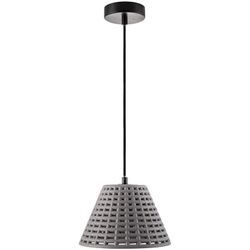 Paco Home - Hängelampe Pendelleuchte, E27 Gitter Lampe Wohnzimmer Esszimmer Küche Beton ohne Leuchtmittel, Beton-Grau