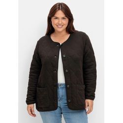 Leicht wattierte Sweatjacke mit Steppung, schwarz, Gr.44/46