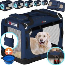 Hundetransportbox faltbar Katzentransportbox Transportbox Autobox Hundebox Box versch. Größen Farbwahl s - Navy Blau - Cadoca