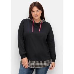 2-in-1 Sweatshirt mit Kapuze und Bindeband, schwarz, Gr.52/54