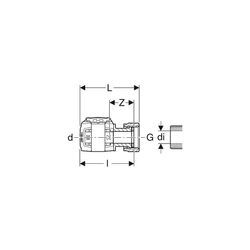 Geberit FlowFit Übergang mit Überwurfmutter Außendurchmesser 50mm 620635001