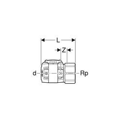 Geberit FlowFit Übergang mit Innengewinde Außendurchmesser 16mm 620410001