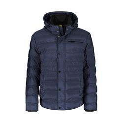 Steppjacke LERROS "LERROS Kapuzenjacke", Herren, Gr. M, blau (dunkelblau), 100% Polyester, Jacken