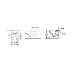 Villeroy & Boch Tiefspül-WC Architectura 350x480x340mm Oval wandhängend Abgang waagerecht Direct-Flush, Weiß Alpin CeramicPlus 4687R0R1