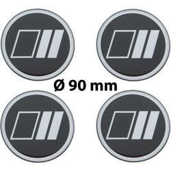 4 x Ø 90 mm Polymere Aufkleber / Streifen / Nabenkappen, Felgendeckel