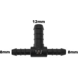 WamSter® T Schlauchverbinder Pipe Connector reduziert 8mm 8mm 12mm Durchmesser