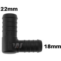 WamSter® L 90° Schlauchverbinder Pipe Connector reduziert 22mm 18mm Durchmesser