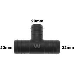 WamSter® T Schlauchverbinder Pipe Connector reduziert 22mm 22mm 20mm Durchmesser