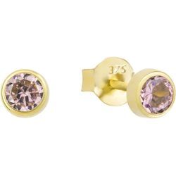 amor Damen Ohrstecker, 375er Gelbgold, gold