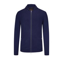 Tom Rusborg Premium Strickjacke aus Kaschmir mit Zip und Kapuze