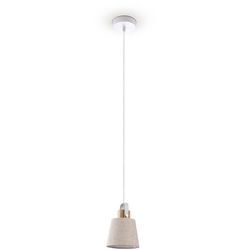 Paco Home - Hängelampe Pendelleuchte Esstisch Wohnzimmerlampe Deko Lampenschirm Stoff E27 Weiß-Creme, Ø15cm